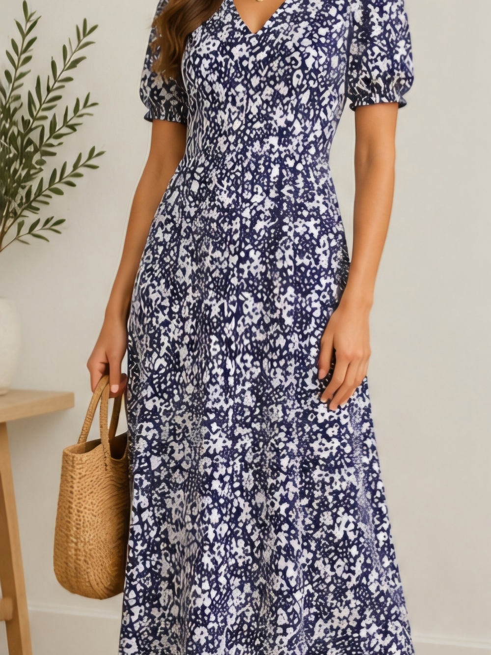 A New Day Women’s Purple & White Floral Maxi Dress Size Medium